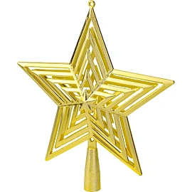 Верхушка на елку Miland Звезда пластик золотистая (высота 23 см)