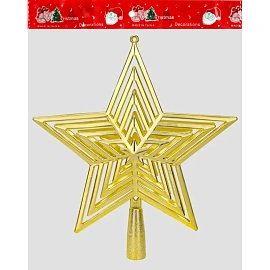Верхушка на елку Miland Звезда пластик золотистая (высота 23 см)