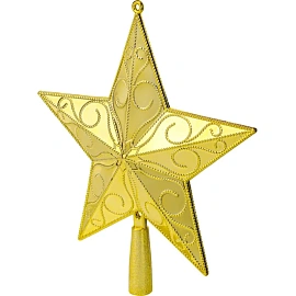 Верхушка на елку Miland Праздничная звезда пластик золотистая (высота 23 см)