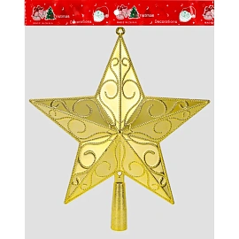 Верхушка на елку Miland Праздничная звезда пластик золотистая (высота 23 см)