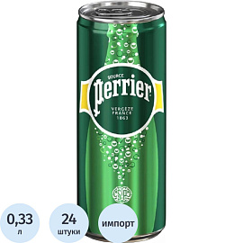 Вода минеральная Perrier столовая газированная ж/б 0.33 л
