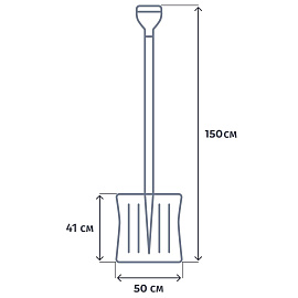 Лопата снеговая FINLAND пластик с черенком 500х410х1500 мм 1023-Ч_1640246
