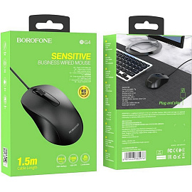 Мышь проводная Borofone BG4 черная (82976)