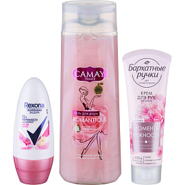 Подарочный набор косметики для женщин Camay/Бархатные ручки/Rexona