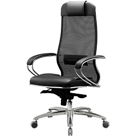 Кресло для руководителя Метта Samurai SL-1.04 чёрное (экокожа/сетка, металл)