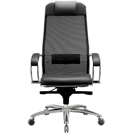 Кресло для руководителя Метта Samurai SL-1.04 чёрное (экокожа/сетка, металл)