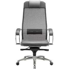Кресло для руководителя Метта Samurai SL-1.04 серое (сетка, металл)
