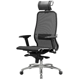 Кресло для руководителя Метта Samurai S-3.04 чёрное (сетка, металл)