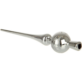 Верхушка на ёлку Весёлый хоровод пластик серебристая (высота 28 см)