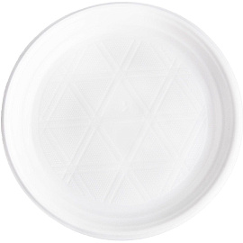 Тарелка одноразовая пластиковая Комус Эконом 205 мм белая 100 штук в упаковке