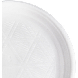 Тарелка одноразовая пластиковая Комус Эконом 205 мм белая 100 штук в упаковке