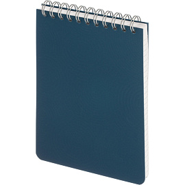 Блокнот Комус Пластик-Металлик А6 80 листов синий в клетку на спирали (106х162 мм)