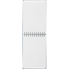 Блокнот Комус Пластик-Металлик А6 80 листов синий в клетку на спирали (106х162 мм)