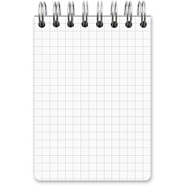 Блокнот Комус Пластик-Металлик А7 80 листов синий в клетку на спирали (76х117 мм)