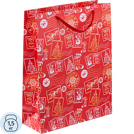 Пакет подарочный ламинированный Дарите Счастье Новогодняя почта (40x31x11.5 см)