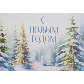 Пакет подарочный ламинированный Дарите Счастье Зимний лес (30x26x9 см)