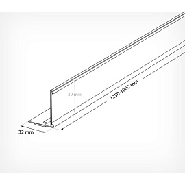 Ценникодержатель полочный самоклеящийся ME39 длина 1250 мм прозрачный (50 штук в упаковке)