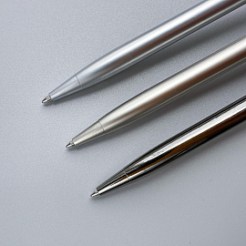 Ручка шариковая автоматическая Palermo синяя (толщина линии 0.5 мм, корпус серебристый)