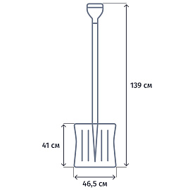 Лопата для уборки снега поликарбонат,465х410х1390мм,стал черен,усил Сибртех