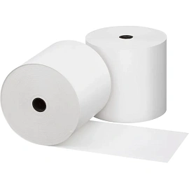 Чековая лента из термобумаги 80 мм намотка 120 м диаметр 88 мм втулка 26 мм (2 штуки в упаковке) фото Чековая лента из термобумаги 80 мм намотка 120 м диаметр 88 мм втулка 26 мм (2 штуки в упаковке)