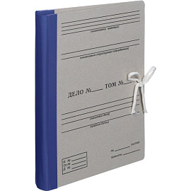 Папка архивная Дело для переплета из бумвинила Attache для формата А4 320х50х225 мм на завязках синяя до 450 листов