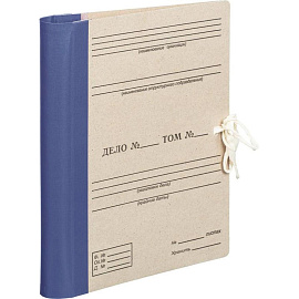 Папка архивная Дело для переплета из бумвинила Attache для формата А4 320х80х225 мм на завязках синяя до 750 листов