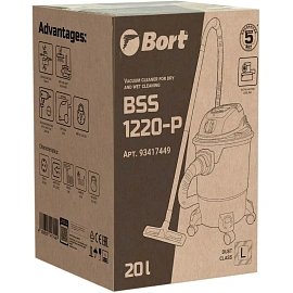 Пылесос строительный Bort BSS-1220-P (93417449)