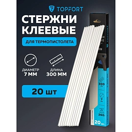 Стержень клеевой универсальный TOPFORT 7x300 мм 20 штук в упаковке