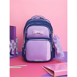Рюкзак школьный + пенал Комус Класс Case сиреневый/синий