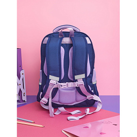 Рюкзак школьный + пенал Комус Класс Case сиреневый/синий