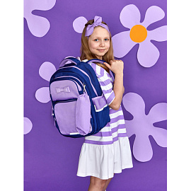 Рюкзак школьный + пенал Комус Класс Case сиреневый/синий