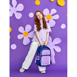Рюкзак школьный + пенал Комус Класс Case сиреневый/синий