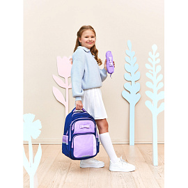 Рюкзак школьный + пенал Комус Класс Case сиреневый/синий