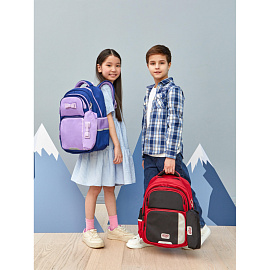 Рюкзак школьный + пенал Комус Класс Case сиреневый/синий