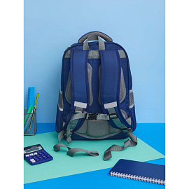 Рюкзак школьный + пенал Комус Класс Case синий/серый