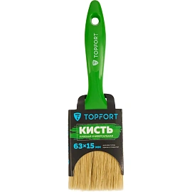 Кисть малярная плоская TOPFORT Uni из смешанной щетины 63x15 мм с пластиковой рукояткой