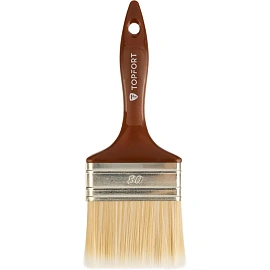 Кисть малярная плоская TOPFORT Delicate из искусственной щетины 80x15 мм с пластиковой рукояткой