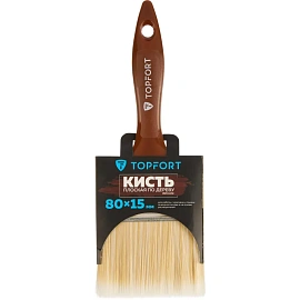 Кисть малярная плоская TOPFORT Delicate из искусственной щетины 80x15 мм с пластиковой рукояткой