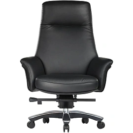 Кресло для руководителя RV Design Batisto чёрное (натуральная кожа, алюминий)