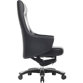 Кресло для руководителя RV Design Jotto чёрное (натуральная кожа, алюминий)