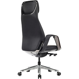 Кресло для руководителя RV Design Napoli чёрное (натуральная кожа, алюминий)