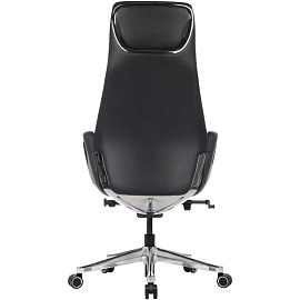 Кресло для руководителя RV Design Napoli чёрное (натуральная кожа, алюминий)