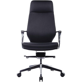 Кресло для руководителя RV Design Alonzo чёрное (натуральная кожа, алюминий)