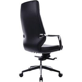 Кресло для руководителя RV Design Alonzo чёрное (натуральная кожа, алюминий)