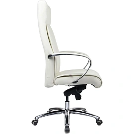 Кресло для руководителя RV Design Gaston белое (натуральная кожа, алюминий)
