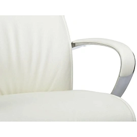 Кресло для руководителя RV Design Gaston белое (натуральная кожа, алюминий)