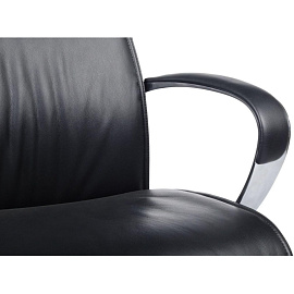 Кресло для руководителя RV Design Gaston чёрное (натуральная кожа, алюминий)