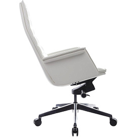 Кресло для руководителя RV Design Rubens белое (натуральная кожа, алюминий)