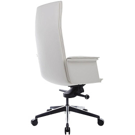 Кресло для руководителя RV Design Rubens белое (натуральная кожа, алюминий)