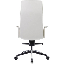 Кресло для руководителя RV Design Rubens белое (натуральная кожа, алюминий)